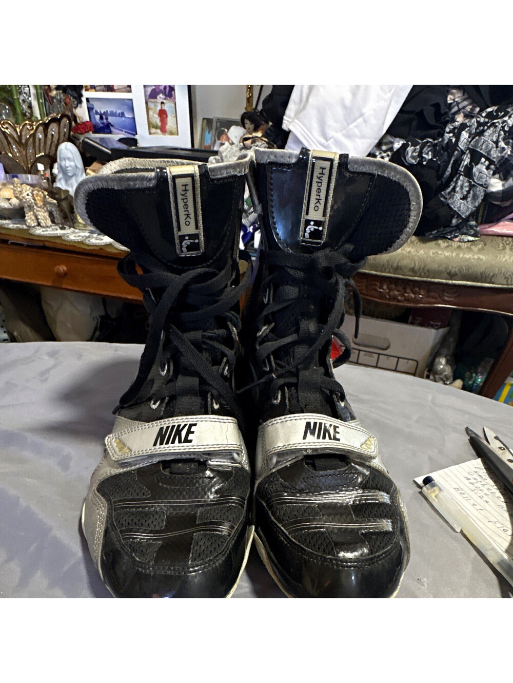 Nike HyperKO Flywire Wrestling Shoes Black Silver "Just Do It"
